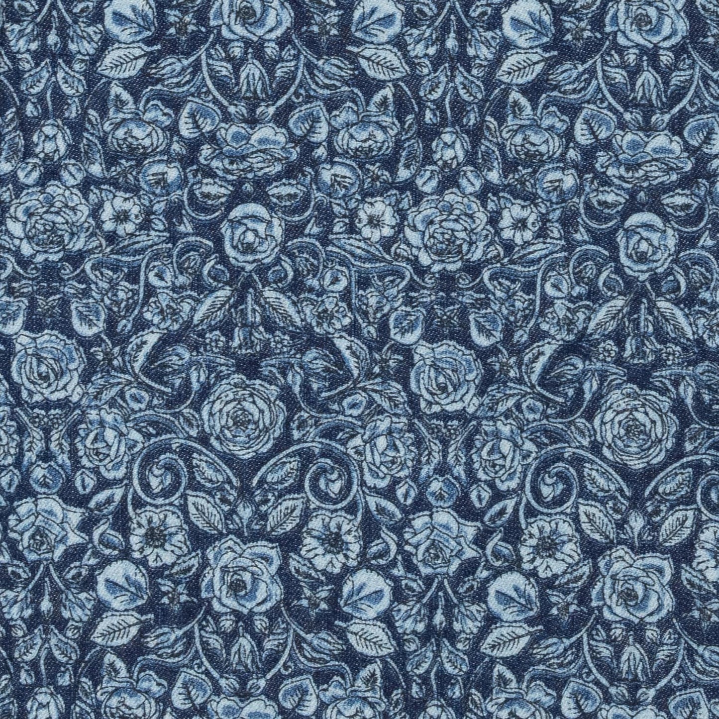 リバティパターンデニムスカート